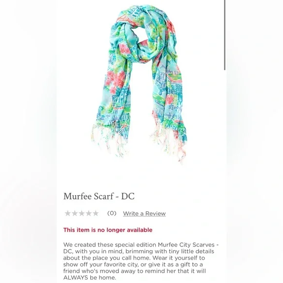Lilly Pulitzer Lilly loves DC Murfee scarf - Picture 2 of 11